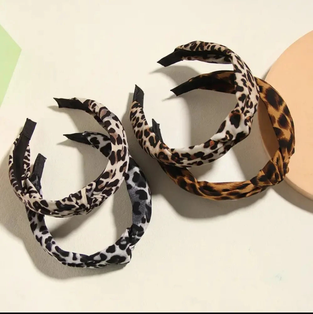Leopard Print Fabric Headbands Tie-Dye Design, 4pc Set